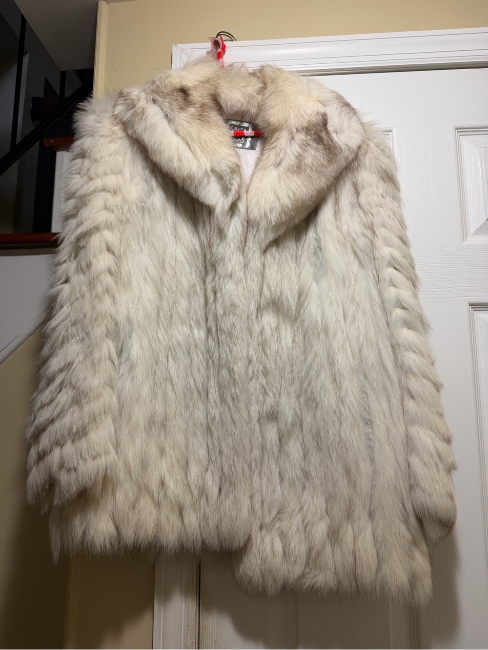 Saga Furs Cream & Light Brown Women's Teddy Fur Jacket